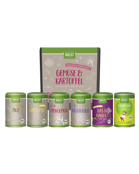 Gewürzmühle Brecht Økologisk krydderiboks Grøntsag &amp; Kartoffel, 390g