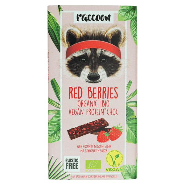 raccoon Økologisk protein choko-røde bær