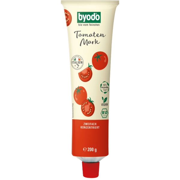 byodo Økologisk tomatpuré dobbelt frugt, på tube