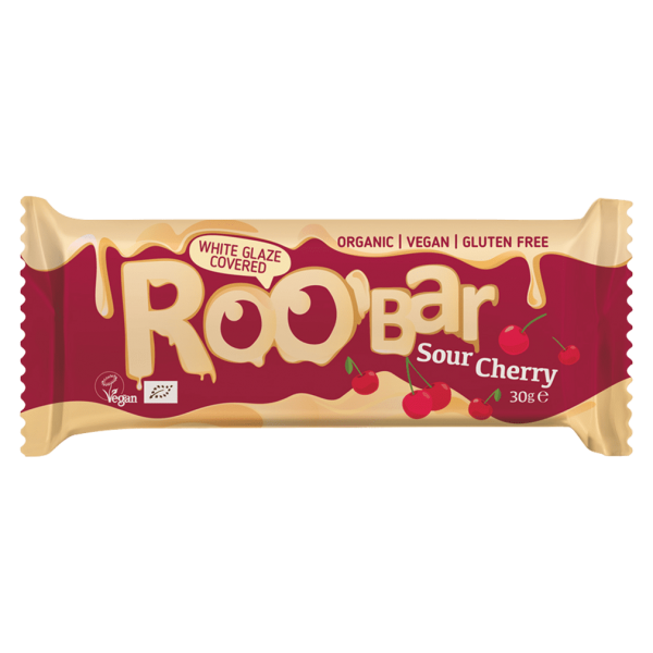 Roobar Økologisk hvid chokolade og surkirsebærbar