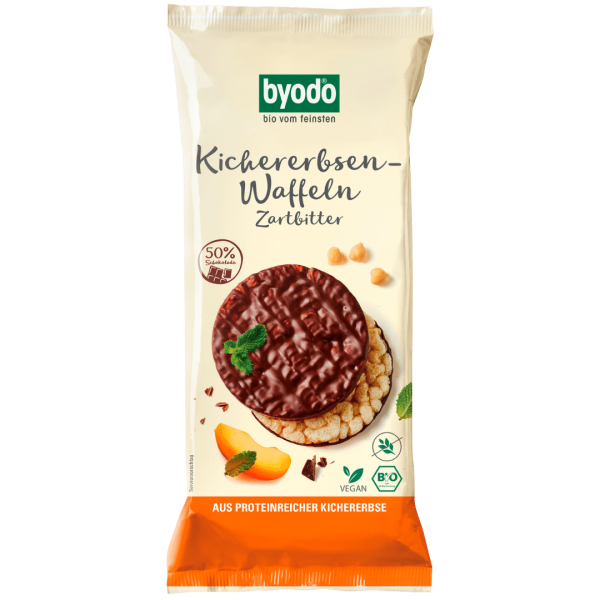 byodo Økologiske kikærtevafler med mørk chokolade