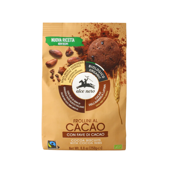 Alce Nero Bio Kakaokekse mit Kakaobohnen, 250g