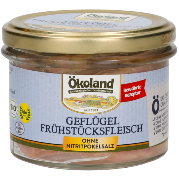 Ökoland Økologisk kyllinge- og kalkunpålæg i glas, 160g