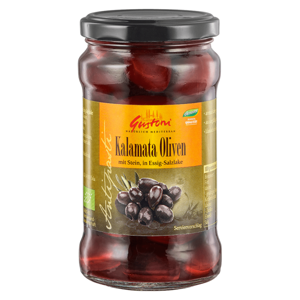 Gustoni Økologiske Kalamata-oliven i saltlage
