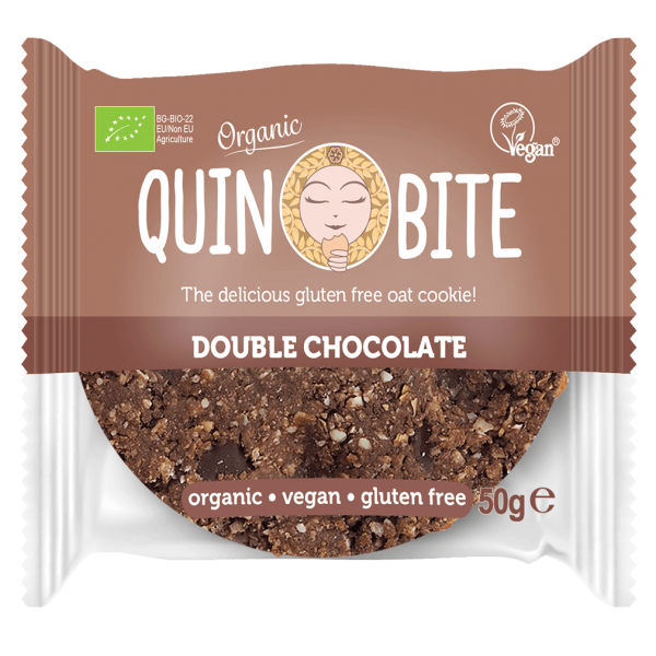 Quin Bite Økologisk cookie dobbelt chokolade, 50g