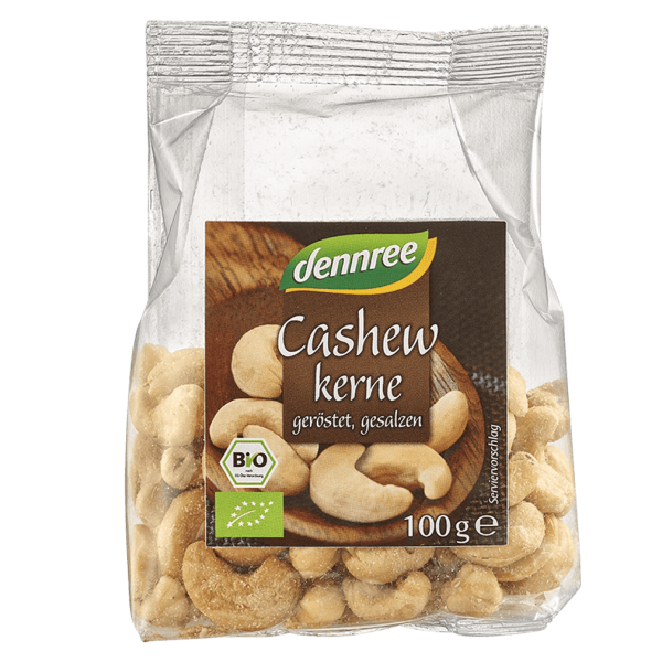 dennree Økologiske cashewnødder, ristede og saltede