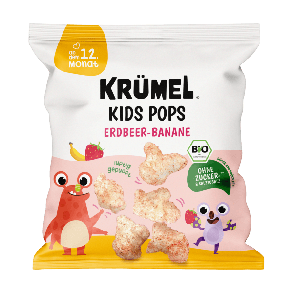 Krümel Økologiske Kids Pops jordbær-banan, 20 g