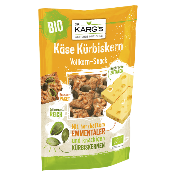 DR. KARG&#039;S Økologisk knækbrød Snack Cheese Pumpkin Seed