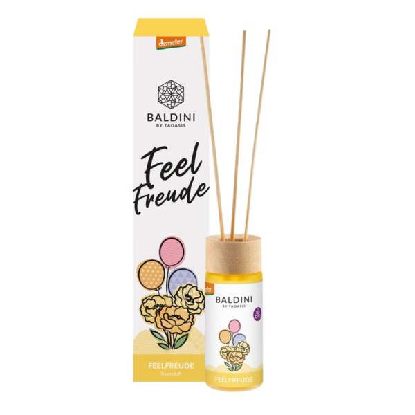 Baldini Rumduftsæt Feelfreude demeter med duftpinde, 50 ml