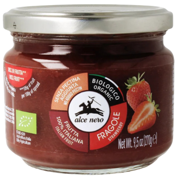 Alce Nero Økologisk jordbærmarmelade, 270g
