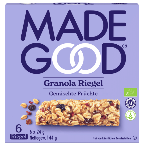 MadeGood Økologisk granolabar med blandet frugt