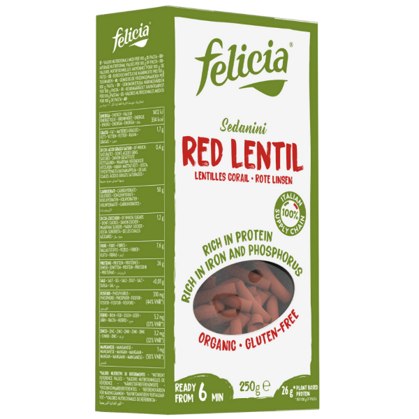 Felicia Økologiske røde linser Sedanini