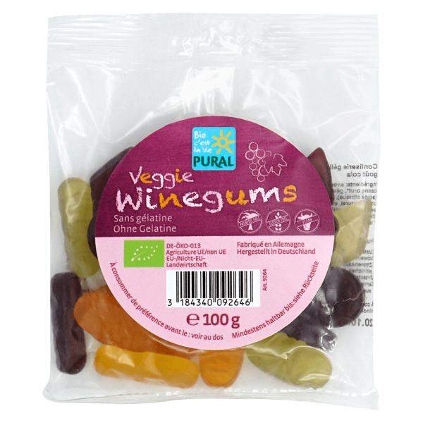 Pural Økologisk Veggie Winegums frugtgummi