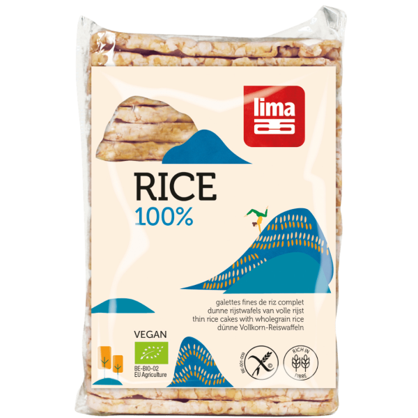Lima Økologiske tynde fuldkornsriskager med salt