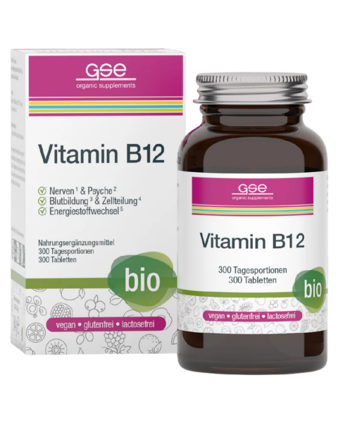 GSE Økologisk vitamin B12 fra shiitake, 300 tabletter